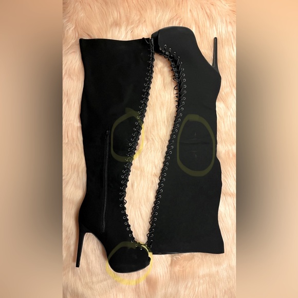 Open Toe Lace Up Boots - Picture 4 of 4